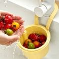 thumbnail image 4 of Sink Strainer Basket, Multifunction Hanging Sink Colander Drain Basket, Upgrade Quick Draining Kitchen Tool with Bottom Release for Mess-Free Hands-Free Cleanup, 4 × 2.5 Inch,Yellow, 4 of 8