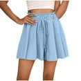 thumbnail image 2 of NTACZA High Waisted Shorts Womens Flowy Wide Leg Shorts Drawstring Y2k Ruffled Ladies Shorts S, 2 of 8