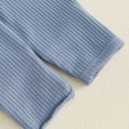 thumbnail image 4 of Cjfdfy Newborn Baby Boy Girl Footed Romper Outfit Solid Color Ribbed Long Sleeve Side Snaps Jumpsuit With Hat Infant Cute Coming Home Fall Winter Outfit 0-6 Months, 4 of 6