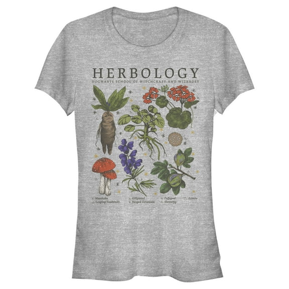 Junior's Harry Potter Hogwarts Herbology  Graphic Tee Athletic Heather Medium