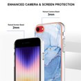 thumbnail image 4 of Slim Case for iPhone SE 2022 Compatible with MagSafe Wireless Charging Case, Marble Pattern Slim Lightweight Soft Silicone Shockproof Non-Yellowing Protective Cover for iPhone SE 2022, Blue, 4 of 6