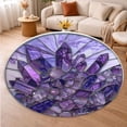 thumbnail image 5 of Round Rug, Amethyst Cute Design Soft Washable Carpet, Non-Slip Floor Mat for Living Room Bedroom Home Decor 31 Inch, 5 of 6