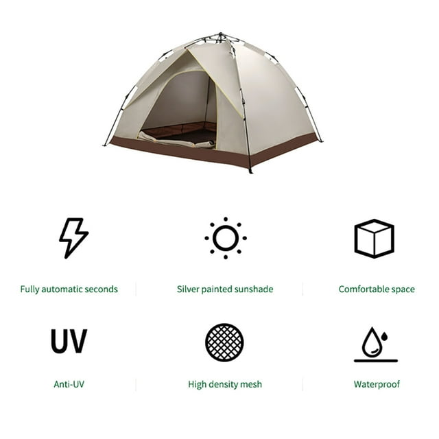 Tente de Camping Extérieure pour Voyage en Auto, Tente de Camping Automatique à Ouverture Rapide, Tente Portable Imperméable et anti-UV, Abri contre le Soleil pour Pêche et Randonnée