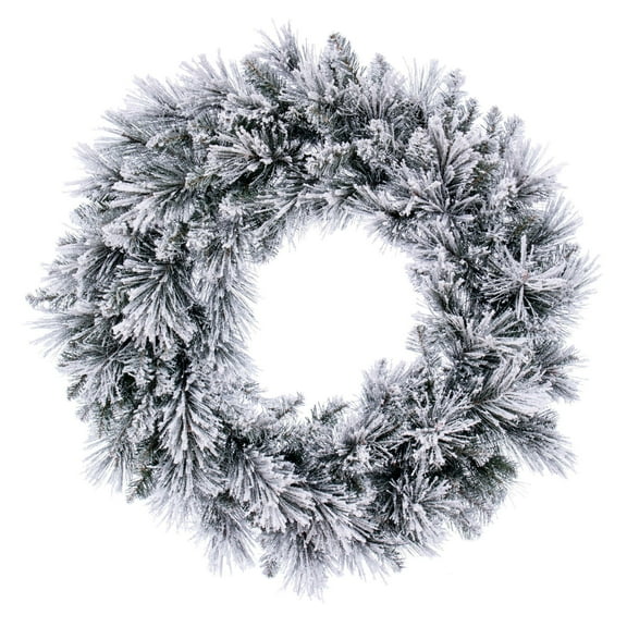 Vickerman 30" Flocked Jackson Pine Artificial Unlit Wreath with 165 Realistic Hardneedle/PVC Tips