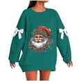 thumbnail image 2 of Neewe Bow Christmas Sweatshirt for Women Crewneck Christmas Tree Long Sleeve Shirt Xmas Holiday Party Pullover Sweater Tops, 2 of 5