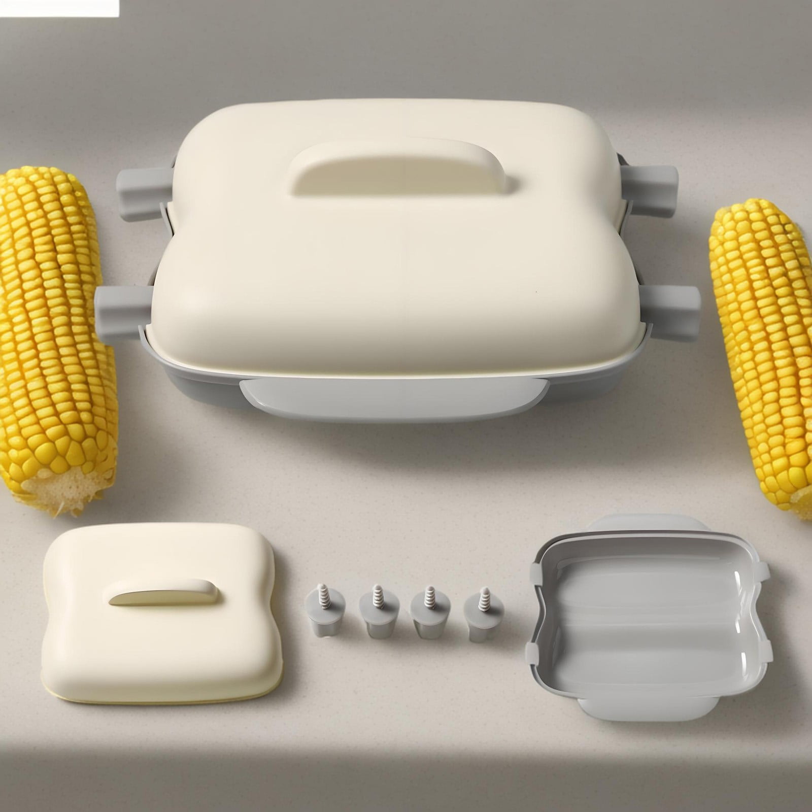 TIMIFIS Steamed Corn Bowl Microwave Oven Corn Specific Steaming Box Kitchen Gadgets