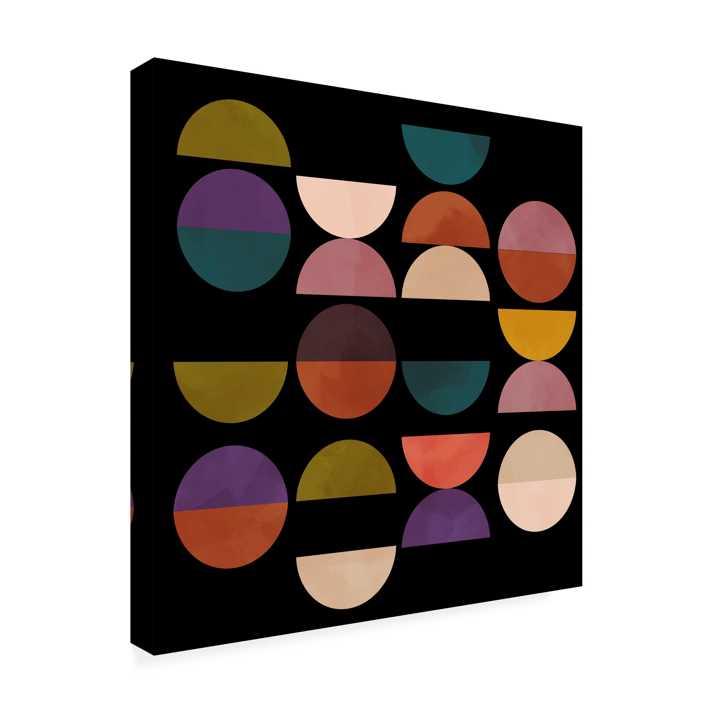 Ana Rut Bre 'Mid Circles Terracotta Blck1' Canvas Art