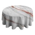 thumbnail image 4 of White Rose Gold Marble Round Tablecloth 60"x60",Wrinkle Wipeable Table Cloth for Kitchen Dining Room Picnic Patio Party, 4 of 6