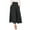 Black, variant on Womens Clearance Solid Color High Waist Pleated A Line Long Skirt Front Slit Belted Maxi