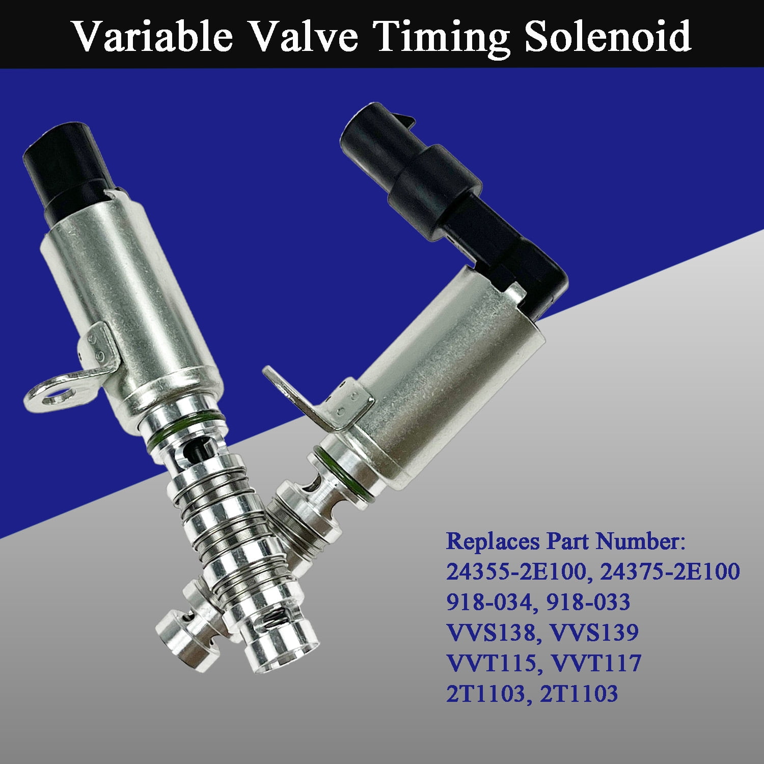 2PCS Engine Variable Valve Timing Solenoid VVT Intake & Exhaust Camshaft Position Actuator for 2012-2024 Hyundai Elantra/Kia Forte/Soul/Tucson 1.8L 2.0L, Replaces 243752E100 243552E100 918-033 918-03