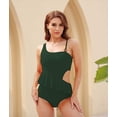 thumbnail image 3 of Women's Ruffle One Piece Swimsuits Cutout Bathing Suit Asymmetric Shoulder Monokini Swimwear, 3 of 8