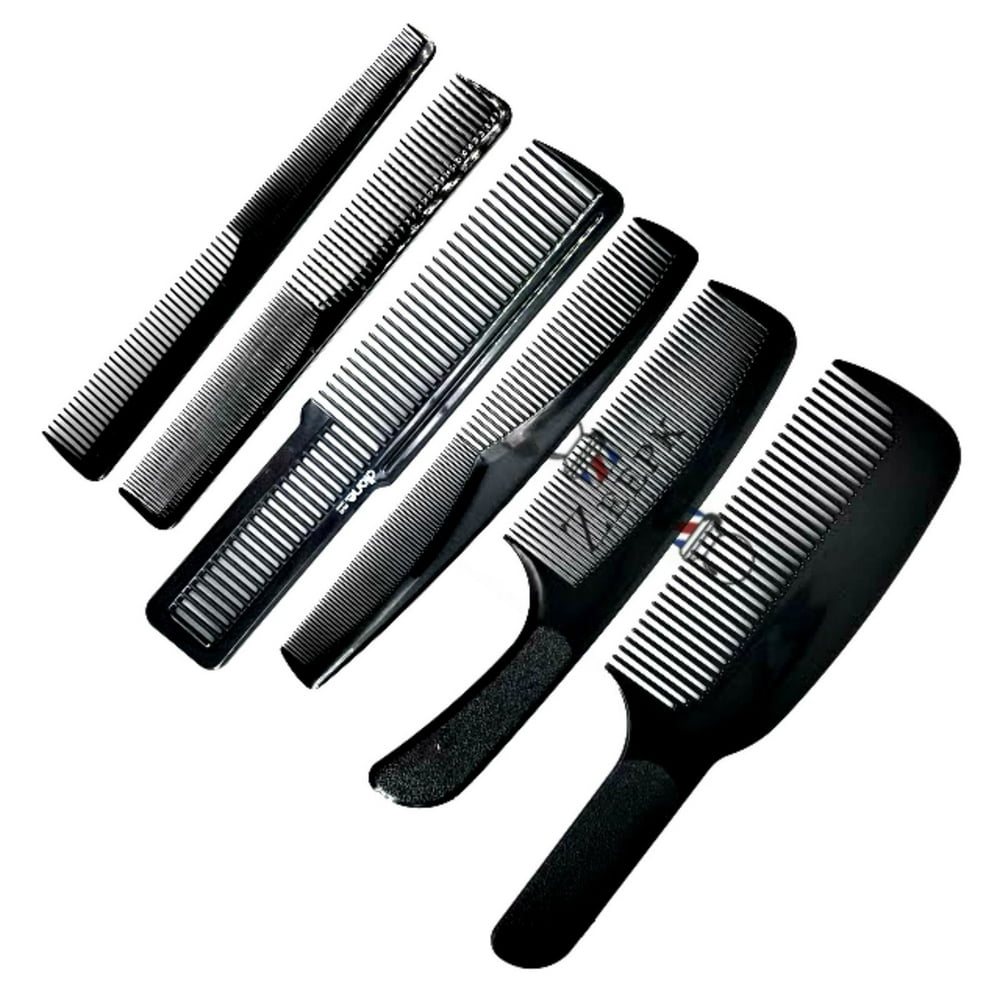 6pc Barber Combs Professional Complete Set Flat top Taper Styling Fade