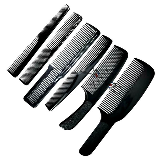 6pc Barber Combs Professional Complete Set Flat top Taper Styling Fade