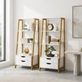 thumbnail image 6 of Demi Bonn 4-Tier Ladder Shelf 52.5 Inch Freestanding Bookcase with 2 Drawers Metal Frame Anti-Tipping Kits 200 LBS Capacity Storage Organizer, White, 6 of 8