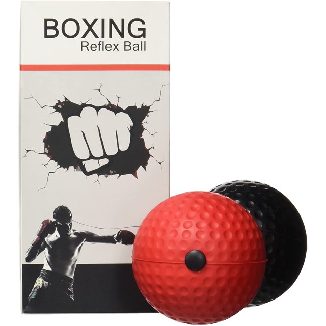 Balle de Réflexe de Boxe, Balle de Boxe à 2 Niveaux de Difficulté avec Bandeau, Plus Douce Que la Balle de Tennis, Convient pour la Réaction, l'Agilité, la Vitesse de Frappe, les Compétences de Combat et l'Entraînement de la Coordination Main-il