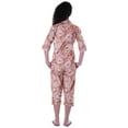 thumbnail image 4 of Moomaya Printed Cotton 3/4 Sleeve Shirt With Capri 2 Piece Nightwear Set Sleepwear For Womens, 4 of 7