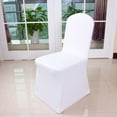 thumbnail image 5 of Awdenio 1pcs Housses de Chaise Plates Blanches en Lycra Spandex pour Mariage Fête A, 5 of 5
