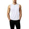 thumbnail image 5 of Plus Size Big & Tall Men's Summer Quick Dry Tank Top Muscle Singlet Crewneck Loose Fit Breathable Moisture Wicking Cooling Sports Gym Workout Training Casual Tops Sleeveless, 5 of 6