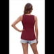 thumbnail image 3 of Chaleco Ajustado Acanalado con Cuello Redondo para Mujer, Color Vino Tinto, Talla L, 3 of 10
