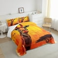 thumbnail image 3 of Giraffe Bedding Set Twin Animal Comforter Set,Tree Bird Sunset Bedding Comforter Sets Woodland Wildlife Duvet Set Hippie Orange Ombre Quilted Comforter,Soft 2 Piece, 3 of 5