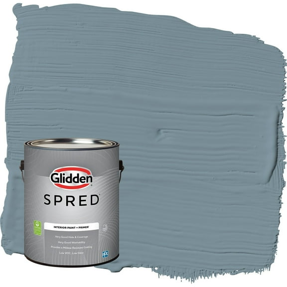 Glidden Spred Chalky Blue / Blue Flat Interior Paint with Primer, 1 Gallon