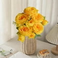 thumbnail image 6 of ZhyrZng 5 Heads Artificial Rose Bouquet - Realistic Silk Fake Flower Bush for Wedding Home Office Decoration & Valentine's Day Floral Arrangement featuring Long Stalk, 6 of 7