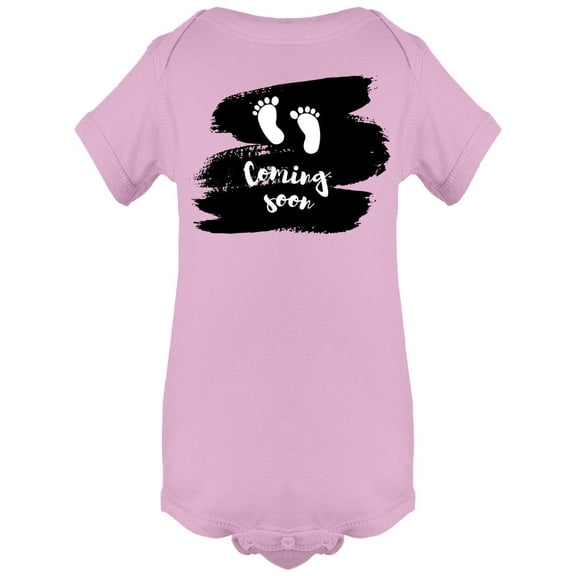Coming Soon, W/Baby Footprints Bodysuit Infant -Image by Shutterstock, 6 Months