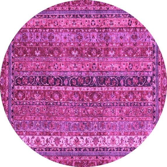 Ahgly Company Indoor Round Oriental Pink Modern Area Rugs, 6' Round