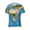 thumbnail image 5 of Qekee Earth View World Map Classic Fit T-Shirt Men's Shirt Men's Tight Short Sleeves for Exercise, Running, Mountaineering - Earth View World Map, 5 of 9