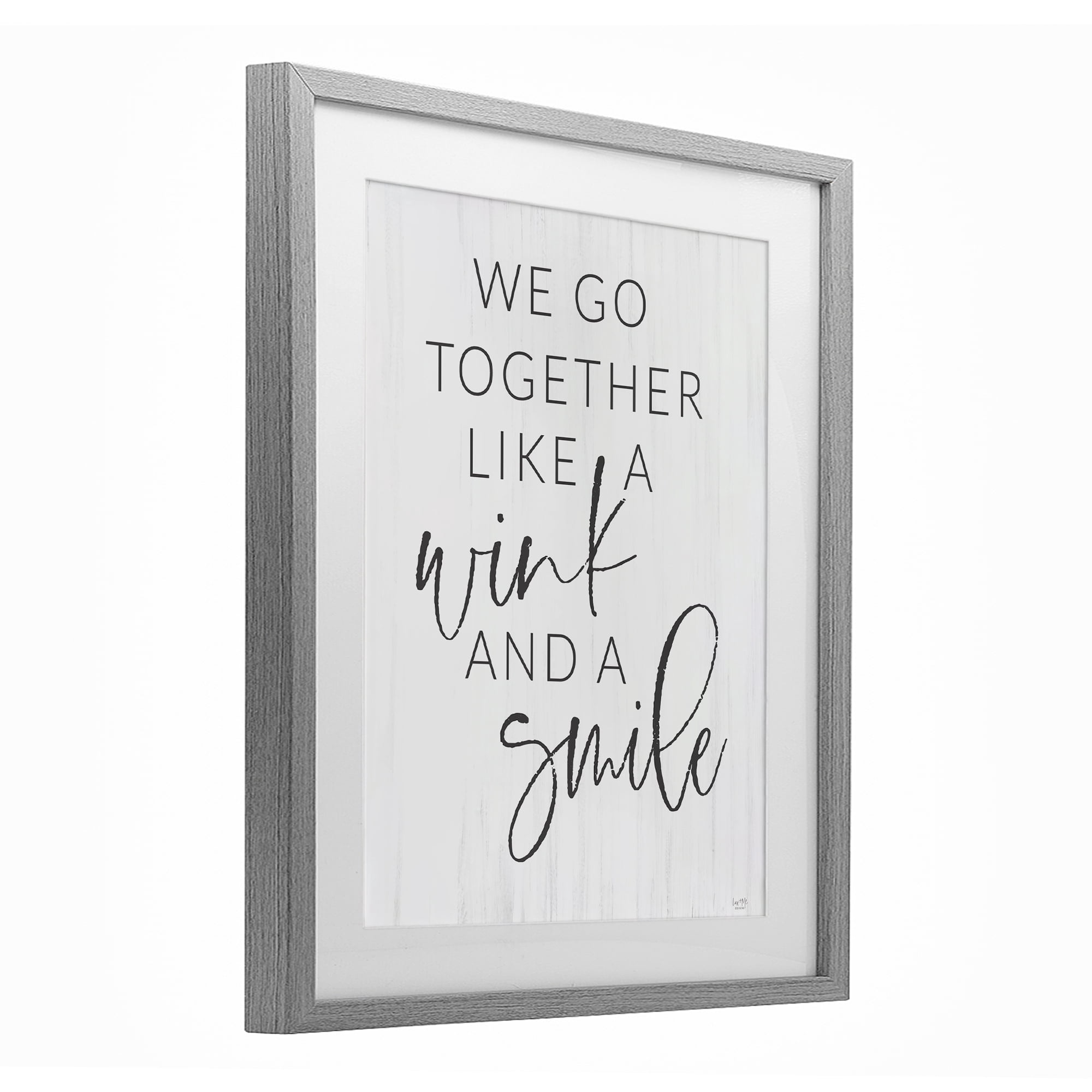 Stupell Industries Go Together Like Wink & Smile Gray Framed Print Under Glass, design by Lux + Me Designs