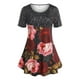thumbnail image 1 of Camiseta Lunares Diseño Impreso Floral Tamaño Grande Rosegal Camisetas tallas grandes, 1 of 5