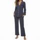 thumbnail image 1 of Conjunto de pijama de manga larga con botones y pantalones para mujer, color blanco, 1 of 5
