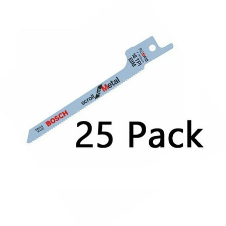 - Bosch 25 Pack of 4 Inch 18 TPI Scroll Reciprocating Saw Blades # RSM418-25PK