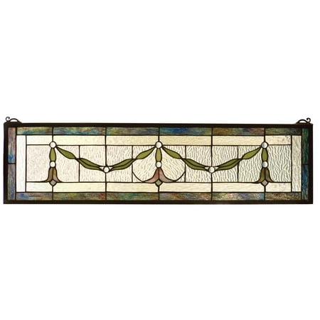 Meyda Tiffany Tiffany Turtle Meyda Tiffany 98102 Stained Glass Tiffany Window from the Arts & Crafts Collection ()