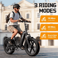 thumbnail image 4 of Electric Bike for Adults (Age 18+), 749W Folding E Bike , 48V 15Ah Battery 50/60 Mile Range, 20"x4.0 Fat Tire Ebike for Commute, Electric Bicycle with LCD Display 7-Speed UL2849, 4 of 7