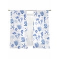 thumbnail image 6 of Blue Coastal Sheer Curtains for Living Room Bedroom Ocean Nautical Coral Seahorse Starfish Sheer Curtains 72 Inch Long 2 Panels Set Light Filtering Curtain Window Treatments Drapes for Dining Room, 6 of 6