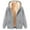Gray, variant on Ashirexll Hoodies for Women Winter Thick Warm Oversized Zip Up Loose Long Sleeve Solid Color Versatile Fleece Lined Jacket with Pockets Beige XXL