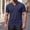 Navy, variant on Mens V Neck Short Sleeve T Shirt with Rivet Detail Casual Henley Style Tee Soft Breathable Cotton Blend Comfort Fit Daily Wear Green S