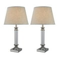thumbnail image 2 of Aspen Creative 40033-2, Two Pack Set – 23 1/2" High Contemporary Table Lamp, Pewter Finish with Empire Shaped Lamp Shade in Off White, 13" Wide, 2 of 3