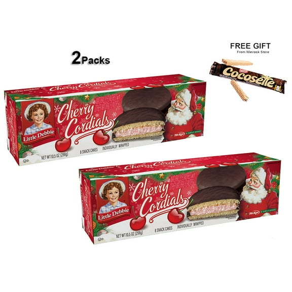 Little Debbie Cherry Cordials, 10.5 oz (2 Packs) Free Gift from Winrock Store
