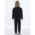 thumbnail image 5 of Haitryli Girls 2pcs Casual Set Leopard Print Tracksuit Long Sleeve Hoodie with Elastic Waistband Sweatpants Black 4-5, 5 of 8