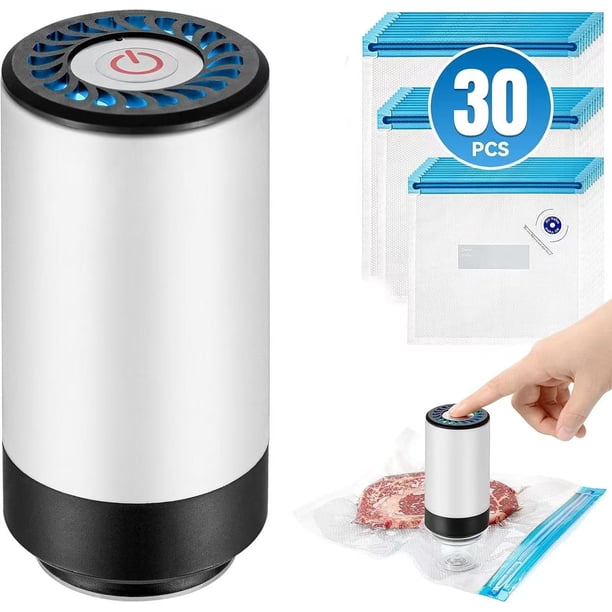 Sellador Vacío Portátil 3ª Generación Inalámbrico + 30 Bolsas Sous Vide Recargable Compacto Conservación Alimentos