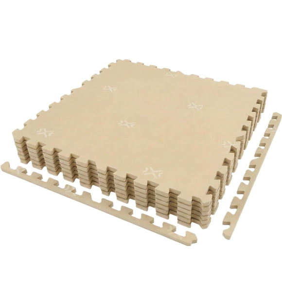Element Tapis d'Équipement d'Exercice de 0,5 Po d'Épaisseur, 24 Pi2, 6 Dalles de Mousse avec Mousse EVA Haute Densité, Grand Revêtement de Sol Imbriqué pour Garage et Gym à Domicile - Suède de Saule