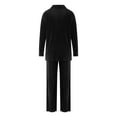 thumbnail image 4 of VISgogo Conjunto de Traje Femenino de 2 Piezas, Camisa de Manga Larga con Solapa de Color Sólido + Pantalones Largos Sueltos para Mujer, S/M/L/XL/XXL VISgogo moda, 4 of 9