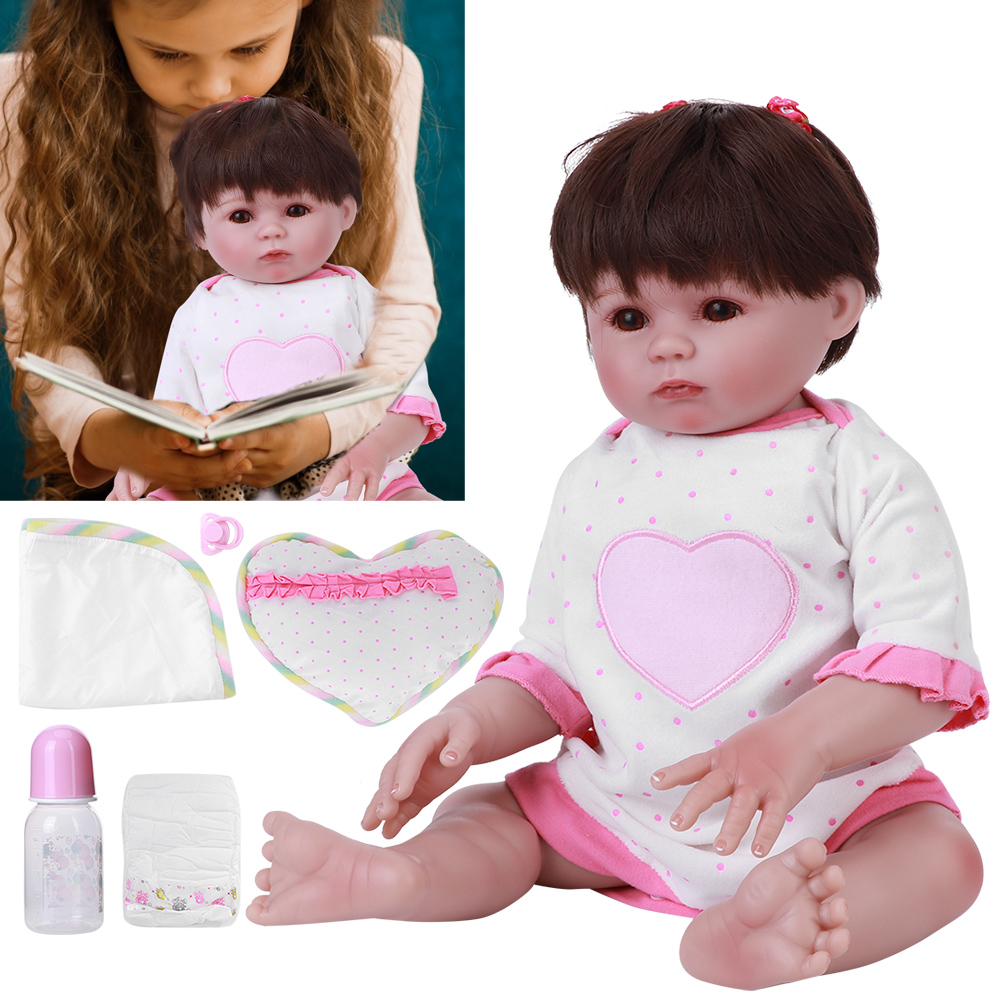Henmomu Lifelike Baby Doll, Cute Dress Infant Doll, Bedroom Home Kids