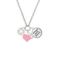 thumbnail image 2 of Delight Jewelry Silvertone Dove Disc - Light Pink Heart Nurse Strong Zoe Necklace, 2 of 4