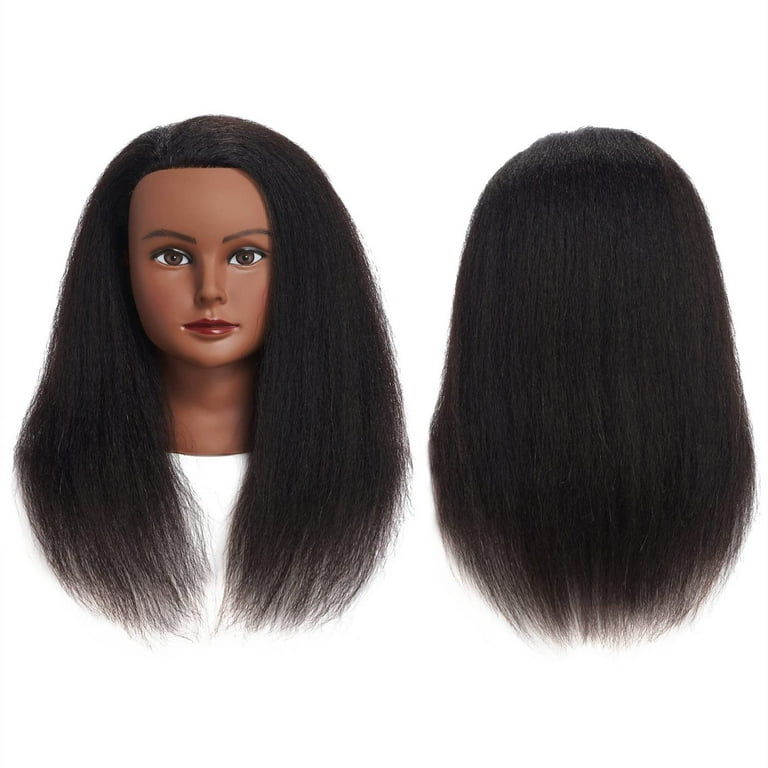 RYHAIR Mannequin Head with Human Hair for Hairdresser Training Braiding  Styling Manikin Cosmetology Makeup Manican Doll Display Practice with Stand