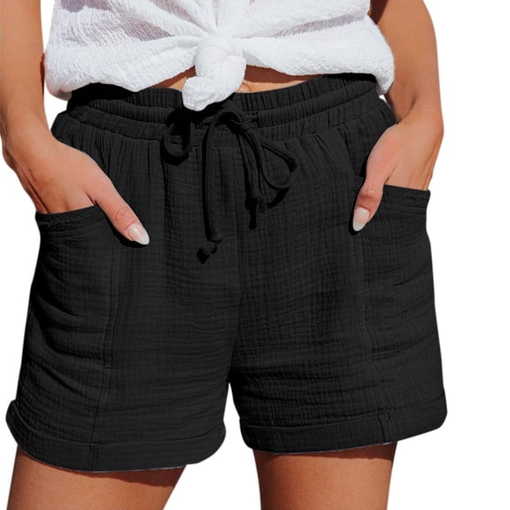 PFRNLF Womens Casual Shorts Comfy Summer Drawstring High Waist Shorts