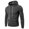 thumbnail image 2 of Dagegui Hooded Sweatshirt for Men Solid Pocket Hoodies Drawstring Long Sleeve Pullover Slim Fit Lightweight Athletic Workout Tops Dark Gray XXL, 2 of 5