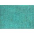 thumbnail image 1 of Ahgly Company Machine Washable Indoor Rectangle Oriental Turquoise Blue Industrial Area Rugs, 8' x 10', 1 of 4